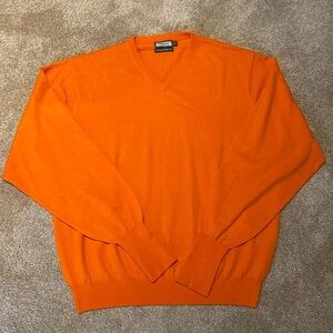 House of Carrington Legend Mercerized Merino Wool Cashmere V Neck Sweater XL